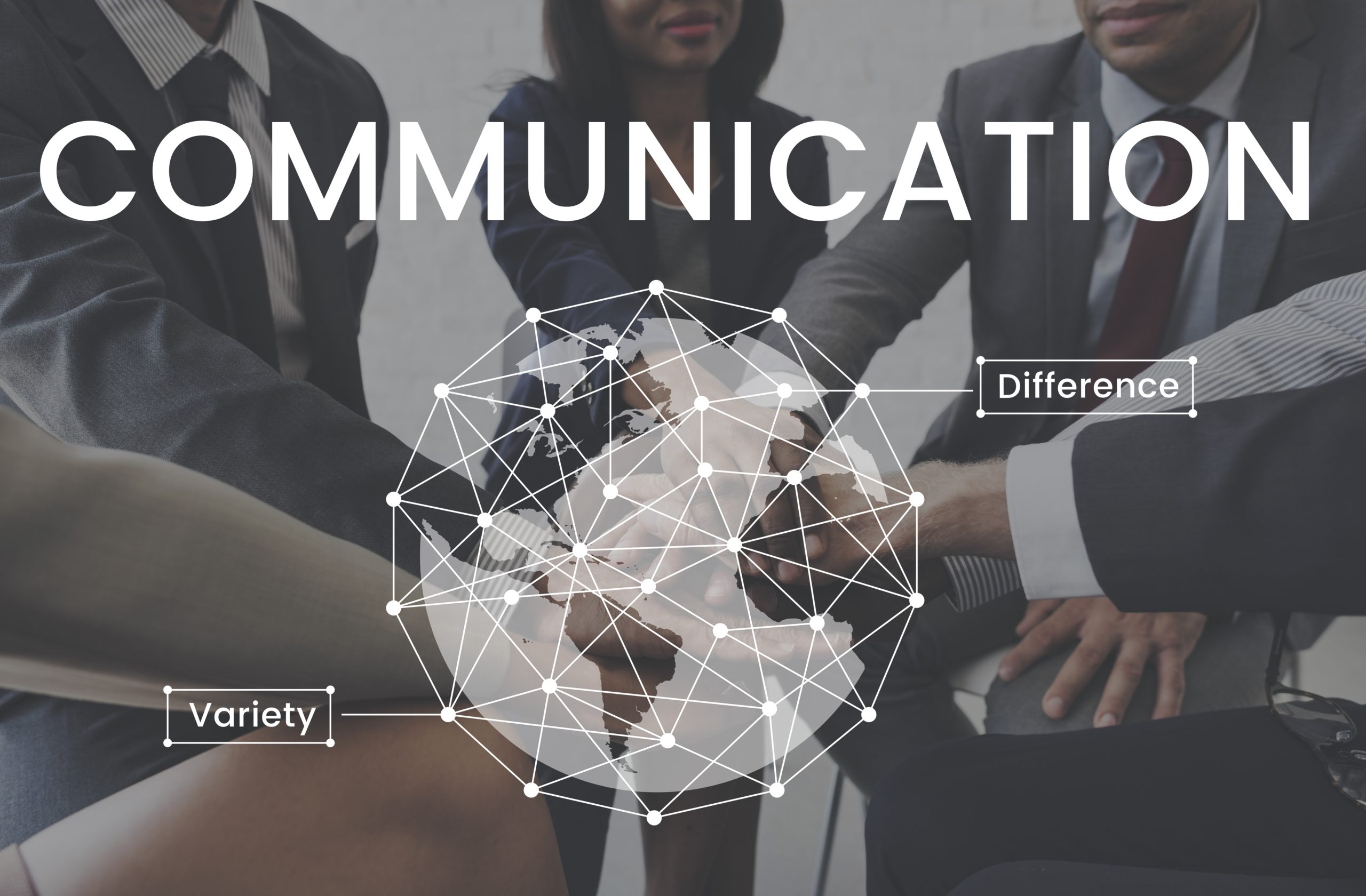 workers working together network graphic